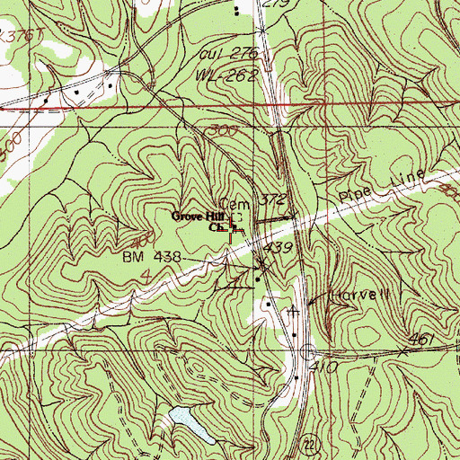 Topographic Map of Grove Hill Church, AL