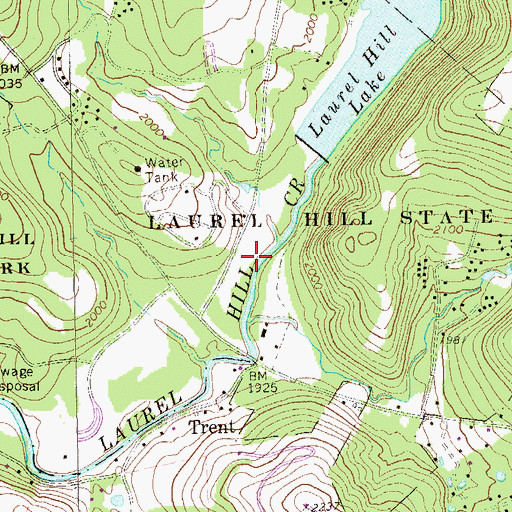 Topographic Map of Laurel Hill Lake Dam, PA