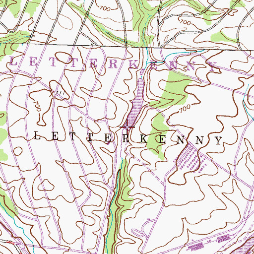 Topographic Map of Lake Letterkenny Dam, PA