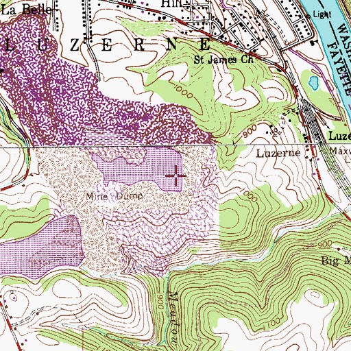 Topographic Map of Labelle Slurry Pond Three Dam, PA