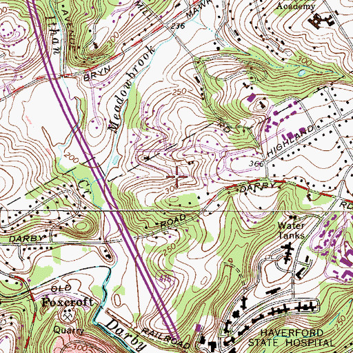 Topographic Map of Trout Lake Dam, PA