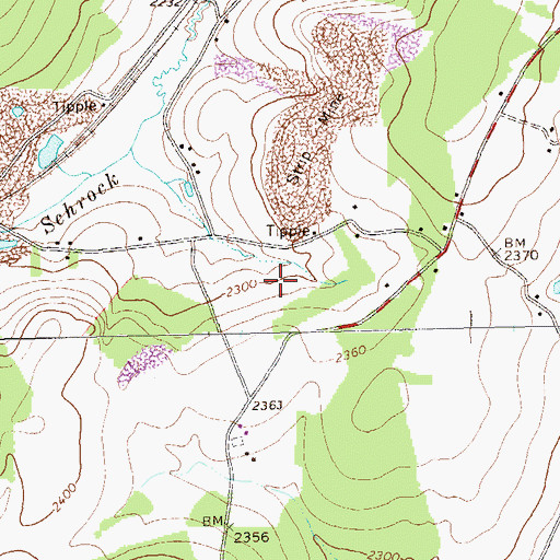 Topographic Map of Cowens Gap Dam, PA