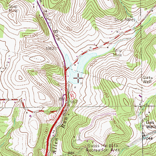 Topographic Map of Colonial Dam Number Three, PA