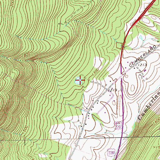 Topographic Map of Milburn Spring Dam, PA