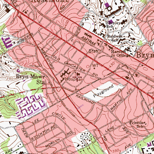 Topographic Map of Lake Lenape Dam, PA