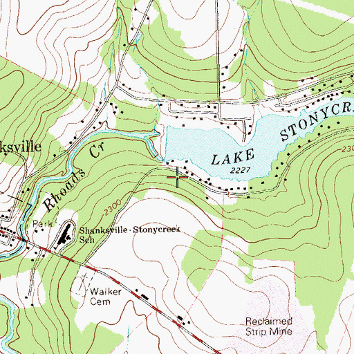 Topographic Map of Lake Stonycreek Dam, PA