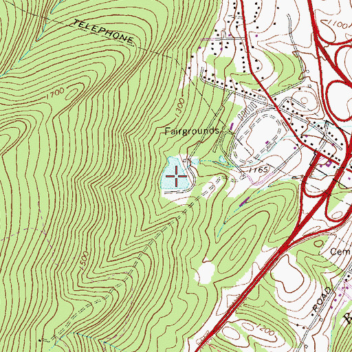 Topographic Map of Todd Spring Dam, PA
