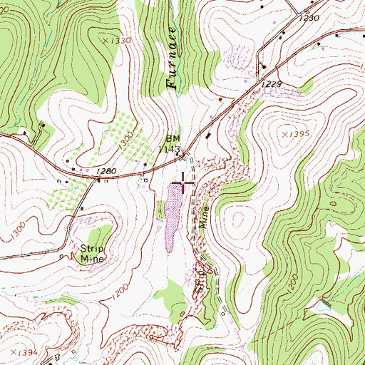 Topographic Map of Arnold Farm Dam, PA