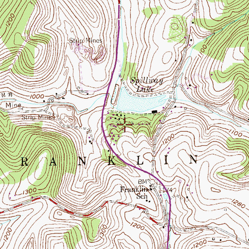 Topographic Map of Crabapple Dam, PA