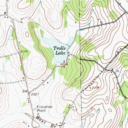 Topographic Map of Mountain Lake Dam, PA
