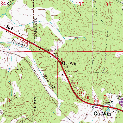 Topographic Map of Gu-Win, AL