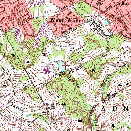Topographic Map of Mill Club Dam, PA