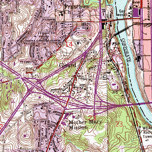 Topographic Map of Girard, AL