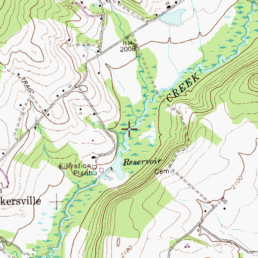 Topographic Map of Laurel Hill Creek Dam, PA