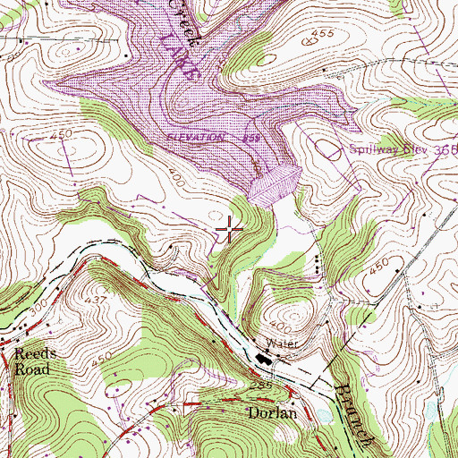 Topographic Map of F Houston Mcilvain Dam, PA