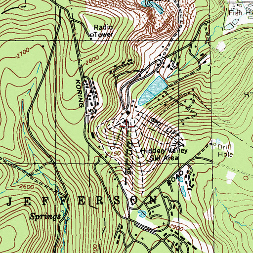 Topographic Map of Kooser Run Dam, PA