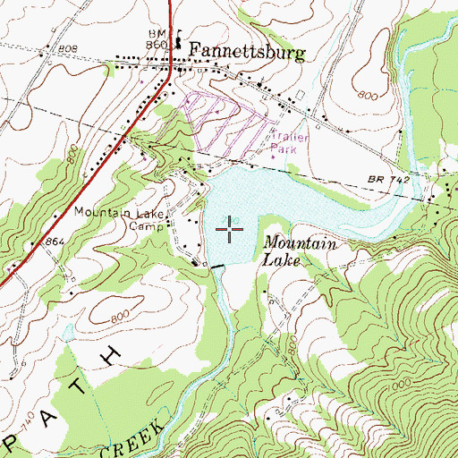 Topographic Map of W H Walker, PA