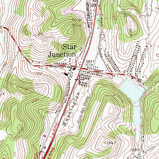 Topographic Map of Star Junction Reservoir, PA