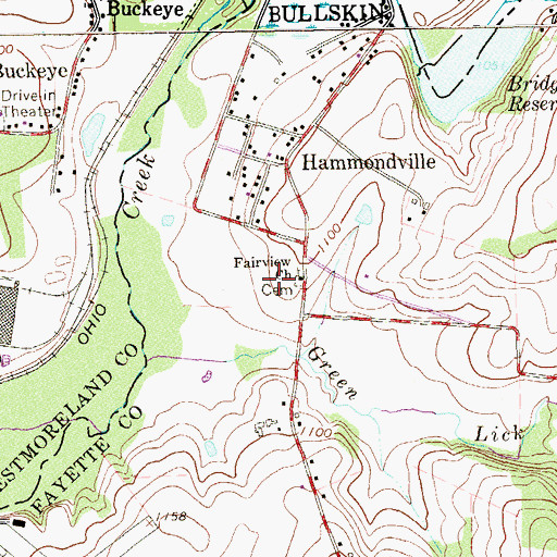 Topographic Map of Greenlick Run Dam, PA