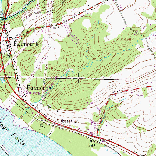 Topographic Map of Lewis Dam, PA
