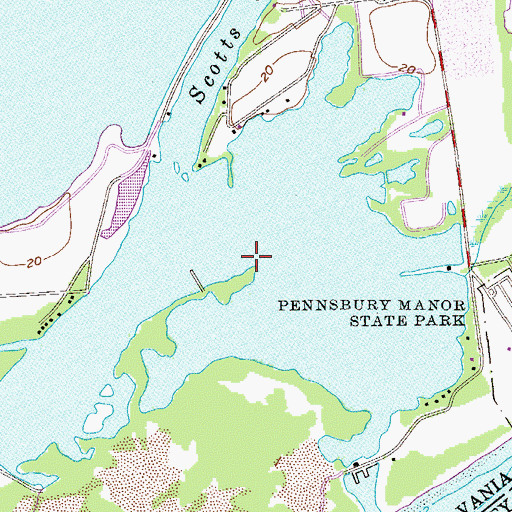 Topographic Map of Manor Lake, PA