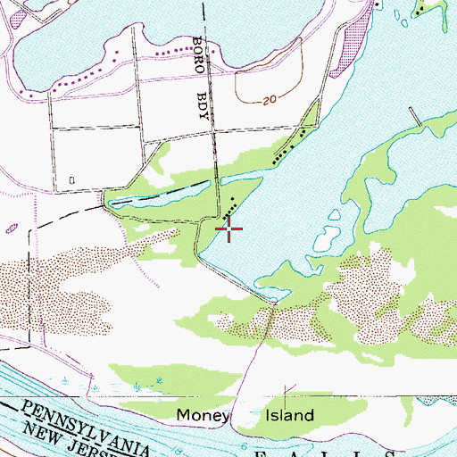 Topographic Map of Manor Lake Dam, PA