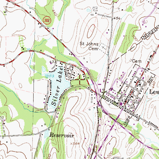 Topographic Map of Silver Lake Dam, PA