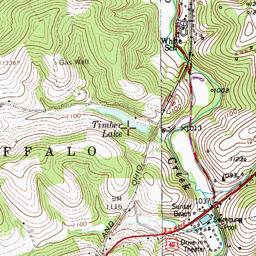 Topographic Map of Timber Lake Dam, PA