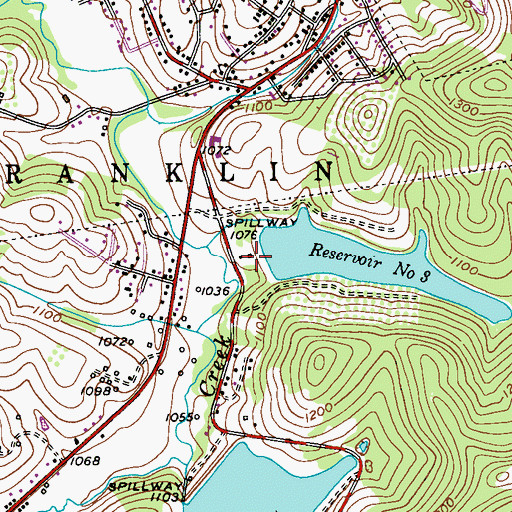 Topographic Map of Dam Number Three, PA