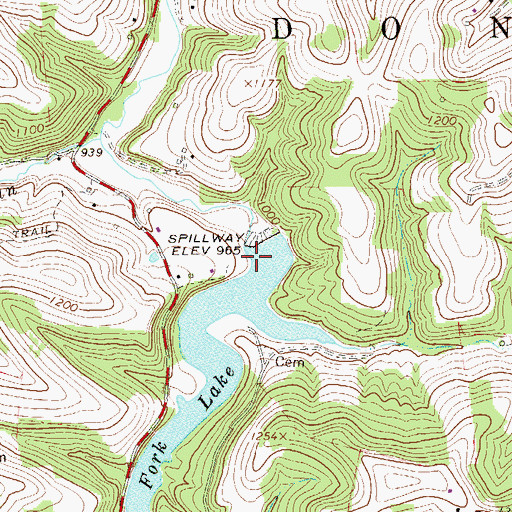 Topographic Map of Dutch Fork Dam, PA