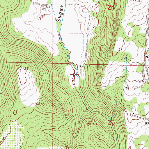 Topographic Map of Guinn Cove, AL