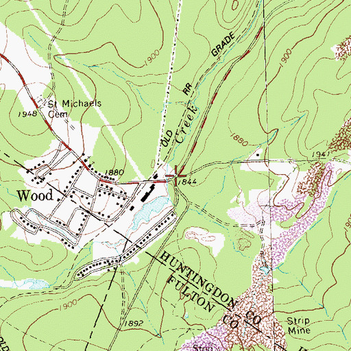 Topographic Map of Wooduale Dam, PA