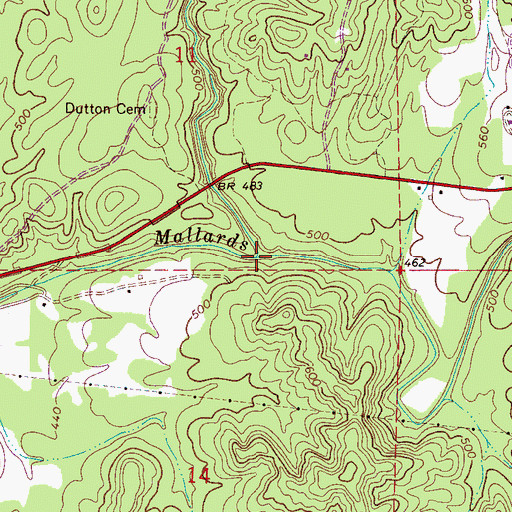 Topographic Map of Gulf Branch, AL