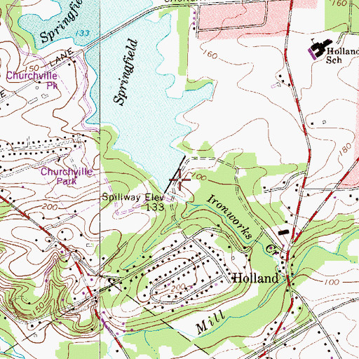Topographic Map of Ironworks Dam, PA