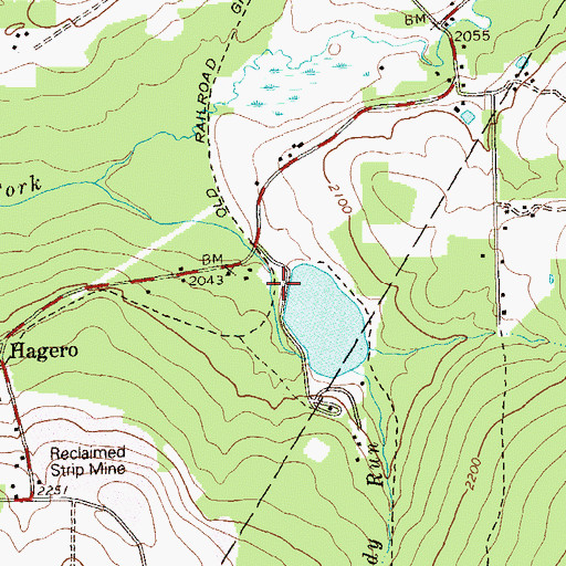 Topographic Map of Bigan Dam, PA