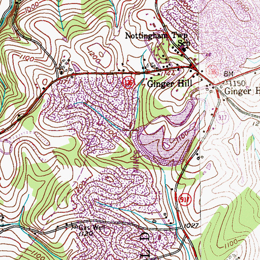 Topographic Map of Refuse Stilling Basin Dam, PA