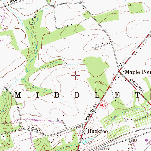 Topographic Map of Core Creek Dam, PA