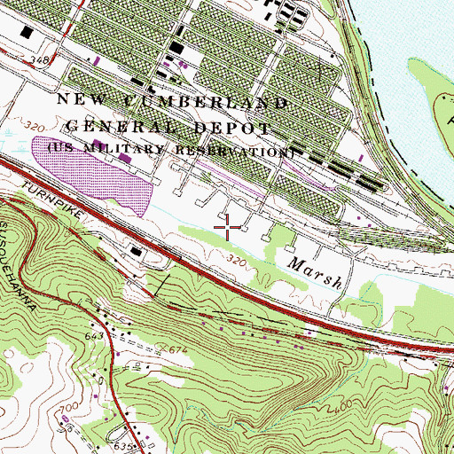 Topographic Map of Marsh Run Pond Dam, PA