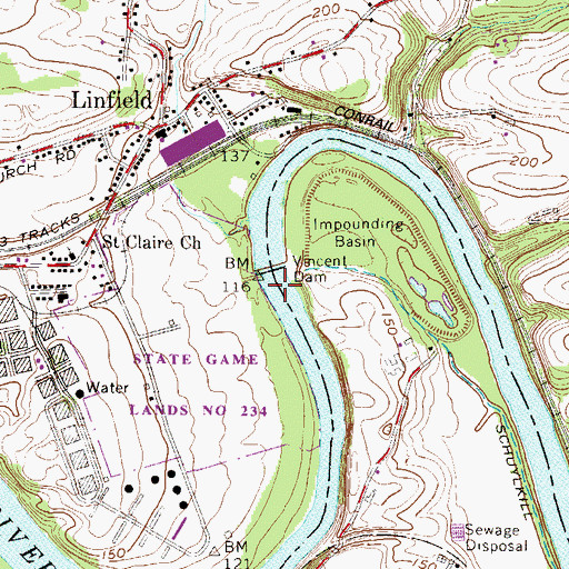 Topographic Map of Schuylkill Canal, PA