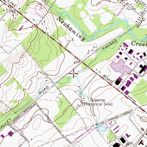 Topographic Map of Warrington Lake, PA
