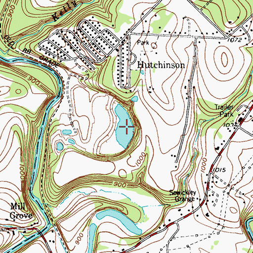 Topographic Map of Fresh Water Supply Pond, PA