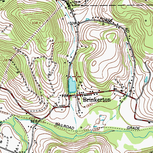 Topographic Map of Brinkerton Dam, PA