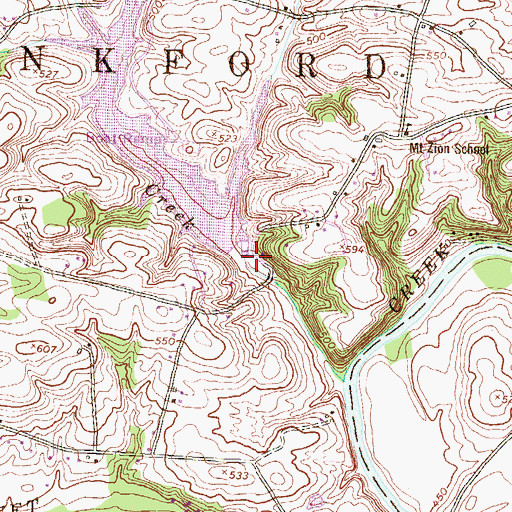 Topographic Map of Opossum Lake, PA