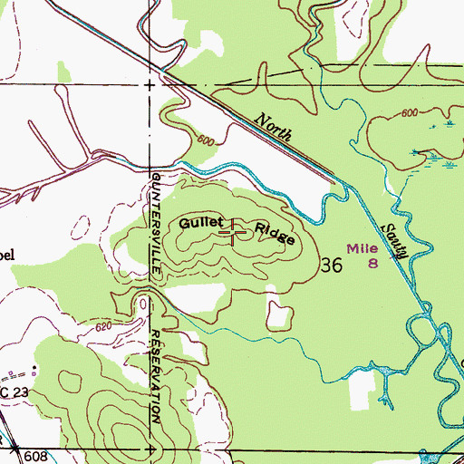 Topographic Map of Gullet Ridge, AL