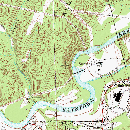Topographic Map of Saxton Pond, PA