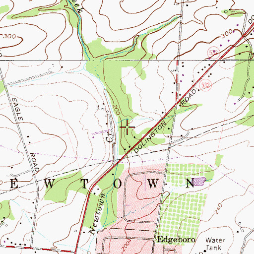 Topographic Map of Newtown Dam, PA