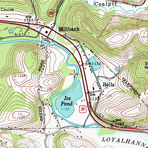 Topographic Map of Ice Pond Dam, PA