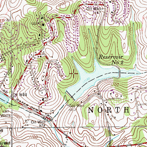 Topographic Map of Canonsburg Number Two Reservoir, PA