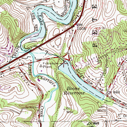 Topographic Map of Speers Run Dam, PA