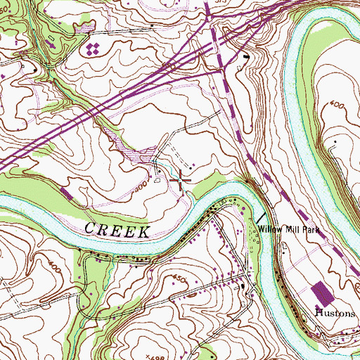 Topographic Map of John P Hall Dam, PA